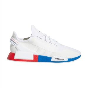 Adidas NMD R1 V2 Cloud White, Blue and Red Shoes